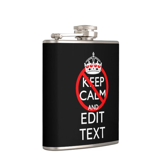 Aangepast niet kalm en Jouw tekst zwart houden Heupfles (Rechts)