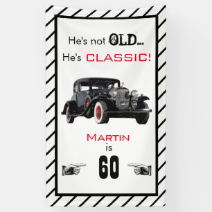 Aangepast niet-oude klassieke auto verjaardag spandoek