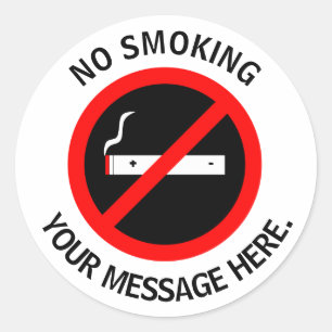 Aangepast niet roken ronde sticker