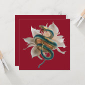 Aangepast Nieuw Jaar van de Slang Goud Rood Wit Bl Kaart (Voorkant / Achterkant in situ)