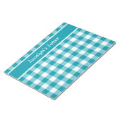 Aangepast Notitieblok of Jotter, Blauwgroen Check  (Schuin)