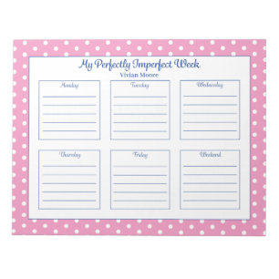 Aangepast Notitieblok Polka Dot Weekly Planner