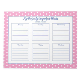 Aangepast Notitieblok Polka Dot Weekly Planner