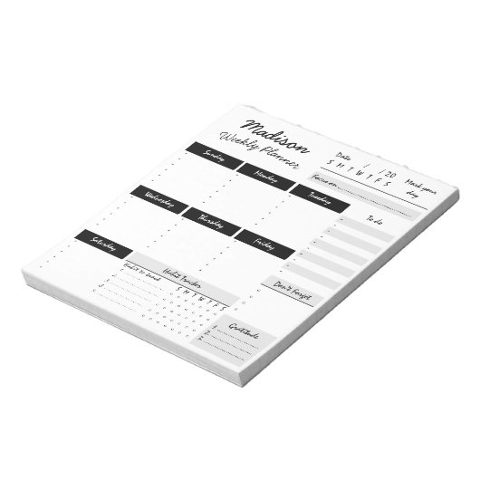 Aangepast Notitieblok voor aangepaste wekelijkse p (Gedraaid)