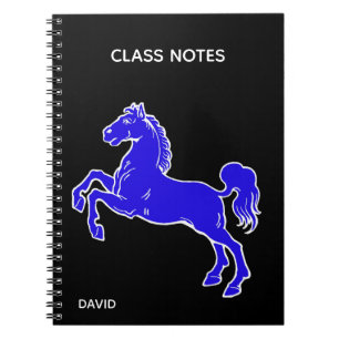 Aangepast Notitieboek Blauwe Paarden op school