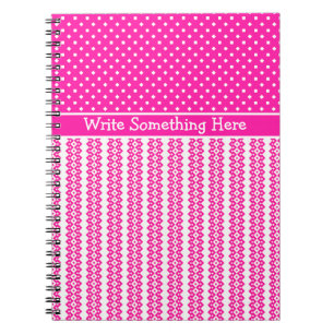 Aangepast Notitieboek: Snoep roze en wit Notitieboek