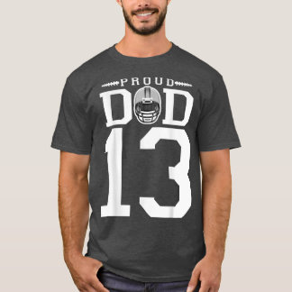 Aangepast nummer 13 Papa Football Papa gepersonali T-shirt