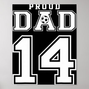 Aangepast Nummer 14 Trots Voetbal Papa Persoonlijk Poster