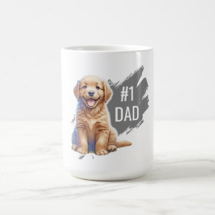 Aangepast nummer 1 papa puppy hond koffiemok
