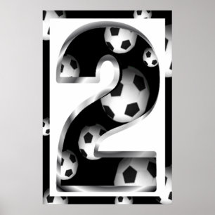 Aangepast nummer 2 Poster Voetbal