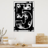 Aangepast nummer 5 Poster Voetbal (Keuken)