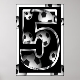 Aangepast nummer 5 Poster Voetbal