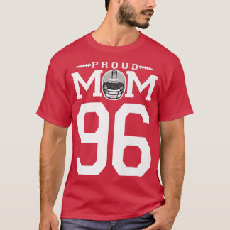 Aangepast nummer 96 Proud Football mam aangepast F T-shirt