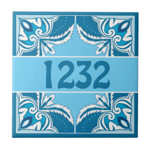 Aangepast nummer Blauw en wit porto Azulejos, Cera Tegeltje