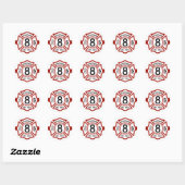 Aangepast nummer brandweerkazerne ronde sticker (Vel)