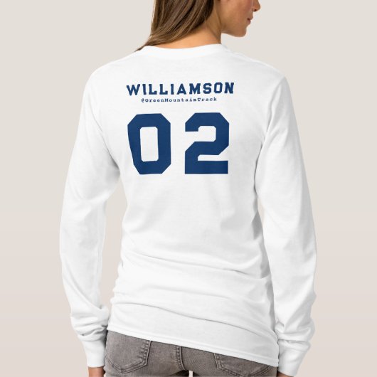 Aangepast nummer van track- en veldteamnaam t-shirt (Achterkant)