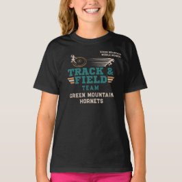 Aangepast nummer van track- en veldteamnaam t-shirt