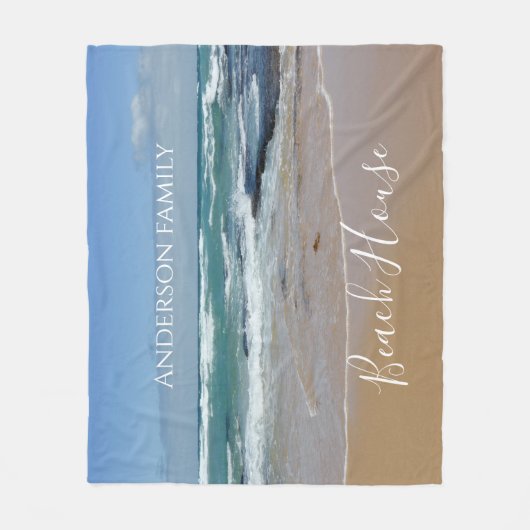 Aangepast Ocean Beach Fleece Deken (Voorkant)