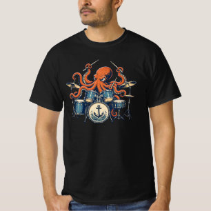 Aangepast Octopus Drummer Ontwerp T-shirt