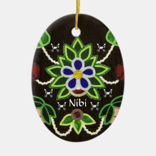 Aangepast Ojibwe Floral Beer en pijlen Keramisch Ornament
