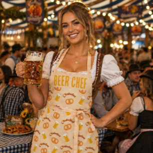 Aangepast Oktoberfest Bier & Pretzel Pattern Schor Schort