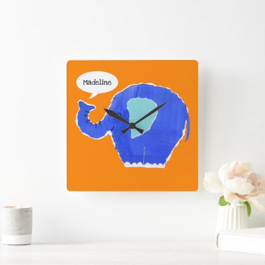 Aangepast olifant vierkante klok (Huis)