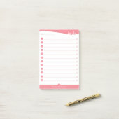 Aangepast om lijst te doen - Roze Post-it® Notes (Op bureau)