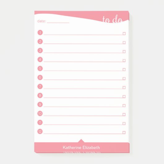 Aangepast om lijst te doen - Roze Post-it® Notes (Voorkant)