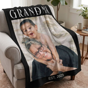 Aangepast Oma Opgericht Modern Fotocadeau Fleece Deken
