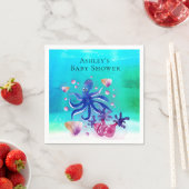 Aangepast onder het Zee Octopus Paper Napkin Servet (Insitu)