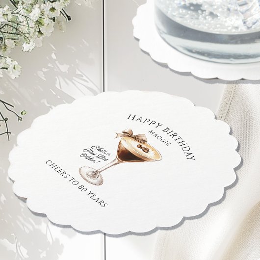 Aangepast Onderzetter 80ste verjaardag Espresso Ma