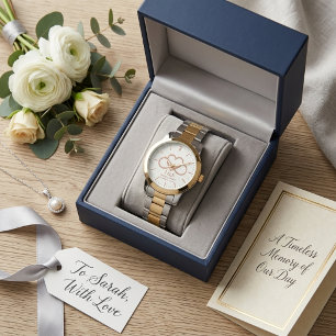 Aangepast Oneindig Hart Monogram Huwelijksjubileum Horloge