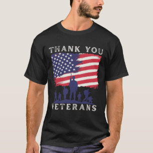 Aangepast ontwerp: Bedankt veteranen Amerikaanse v T-shirt