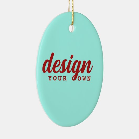 Aangepast Ontwerp Kerst Gepersonaliseerde Ovale Vo Keramisch Ornament (Rechts)