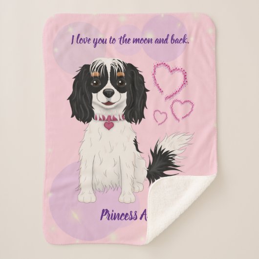 Aangepast ontwerp met driekleurige Cavalier Sherpa Deken (Voorkant)