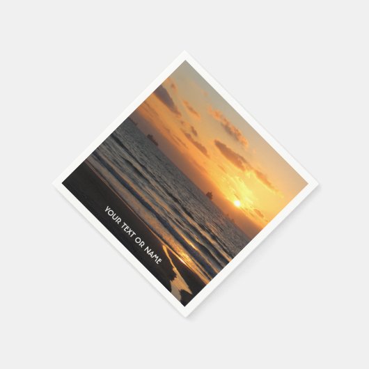 Aangepast ontwerp met uw eigen foto en Jouw tekst Servet (Hoek)