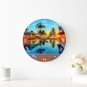 Aangepast ontwerp met uw eigen tekst en uw foto grote klok (Huis)