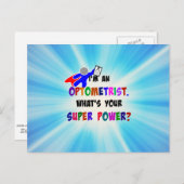 Aangepast ontwerp Optometrist Superheld Briefkaart (Voorkant / Achterkant)