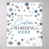 Aangepast ontwerp uw eigen poster star blauw grijs (Voorkant)