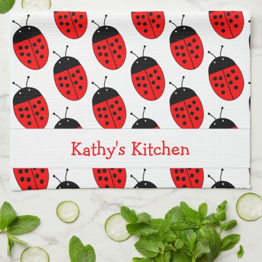 Aangepast ontwerp van Ladybug Theedoek (Gevouwen)