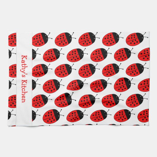 Aangepast ontwerp van Ladybug Theedoek (Horizontaal)