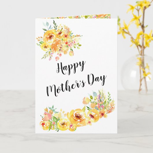 Aangepast ontwerp voor moederdag Yellow Autumn Flo Kaart (Gele Bloem)