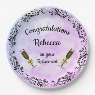 Aangepast ontwerp voor pensionering papieren bordje