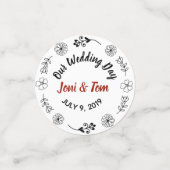 Aangepast ontwerp voor zwart-wit en Floral foto Confetti (Kleine voorkant)