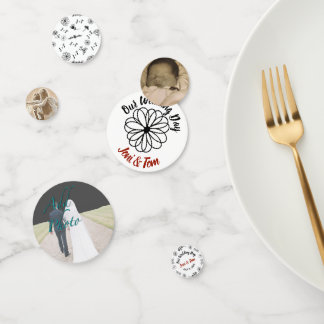 Aangepast ontwerp voor zwart-wit en Floral foto Confetti