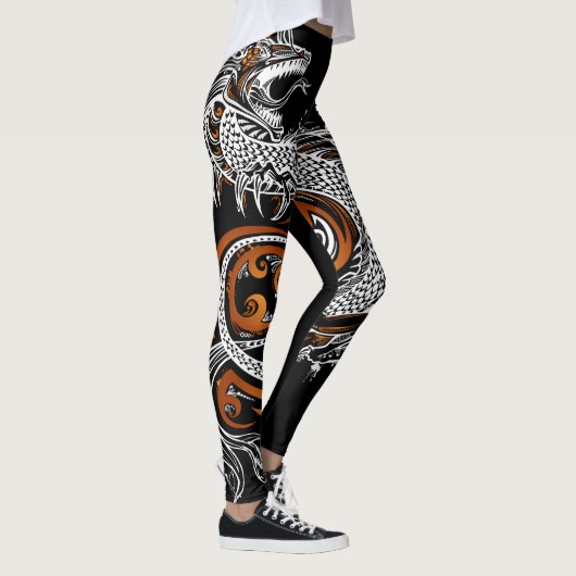 Aangepast ontworpen Aziatische draak-Leggings Leggings (Rechts)