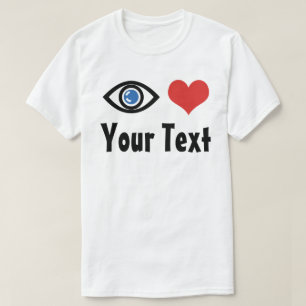 Aangepast oog hart (Ik hou van) T-shirt