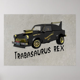 Aangepast Oost-Duitse trabant Poster