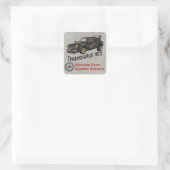 Aangepast Oost-Duitse trabant Vierkante Sticker (Tas)