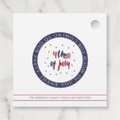 Aangepast op 4 juli Patriottisch VS-vlaggenland Bedankjes Labels (Achterkant)